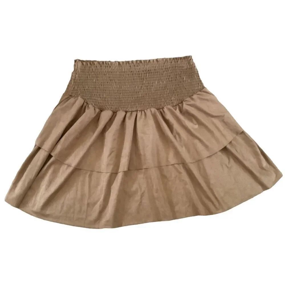 GeeGee Faux Leather Boho Skirt Bohemian Hippie